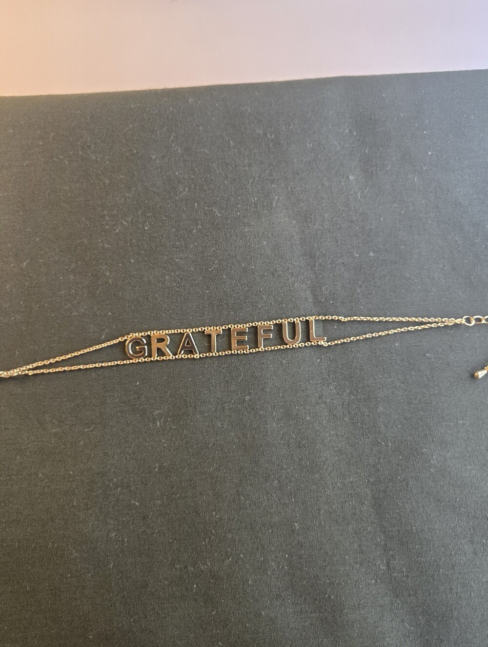 Grateful Gold Tone Word Bracelet - Women Jewelry